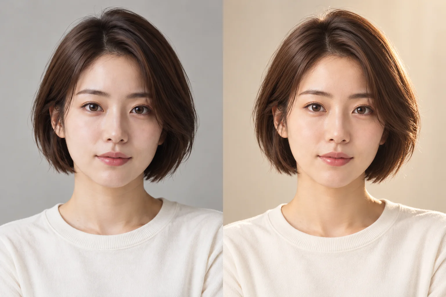 Illustrative before and after: natural photo editing