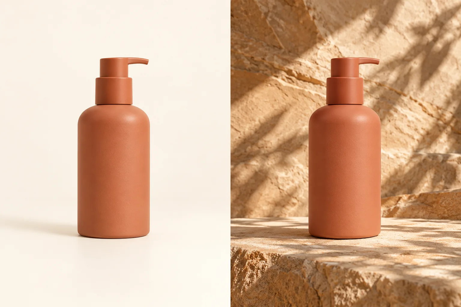 Illustrative before and after: new product background